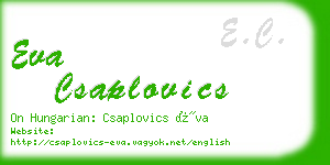 eva csaplovics business card